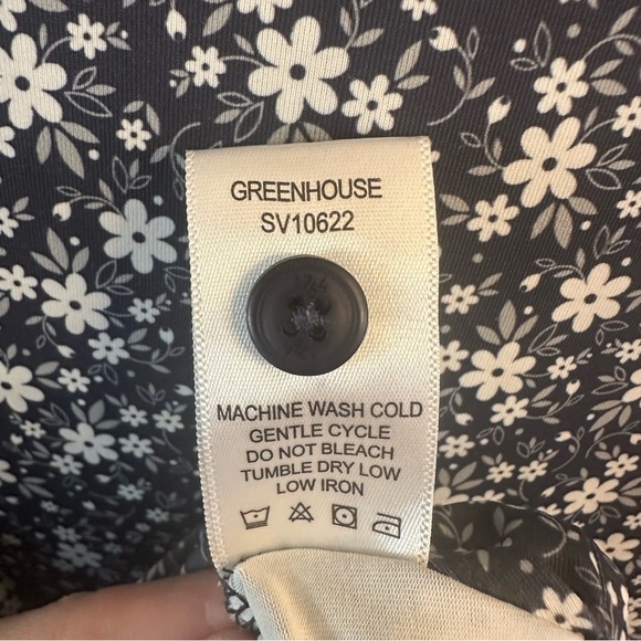 1764 Signature Men’s Large Golf Polo Blue White Floral Greenhouse Moisture Wick - Picture 5 of 6